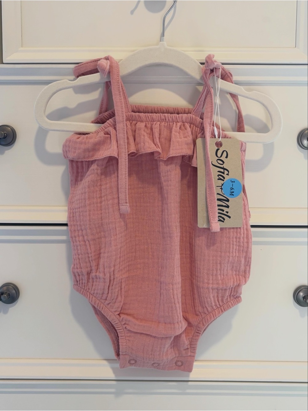 NWT Sofia Mila Baby Girl Lightweight Bubble Romper Size 3-6 Months